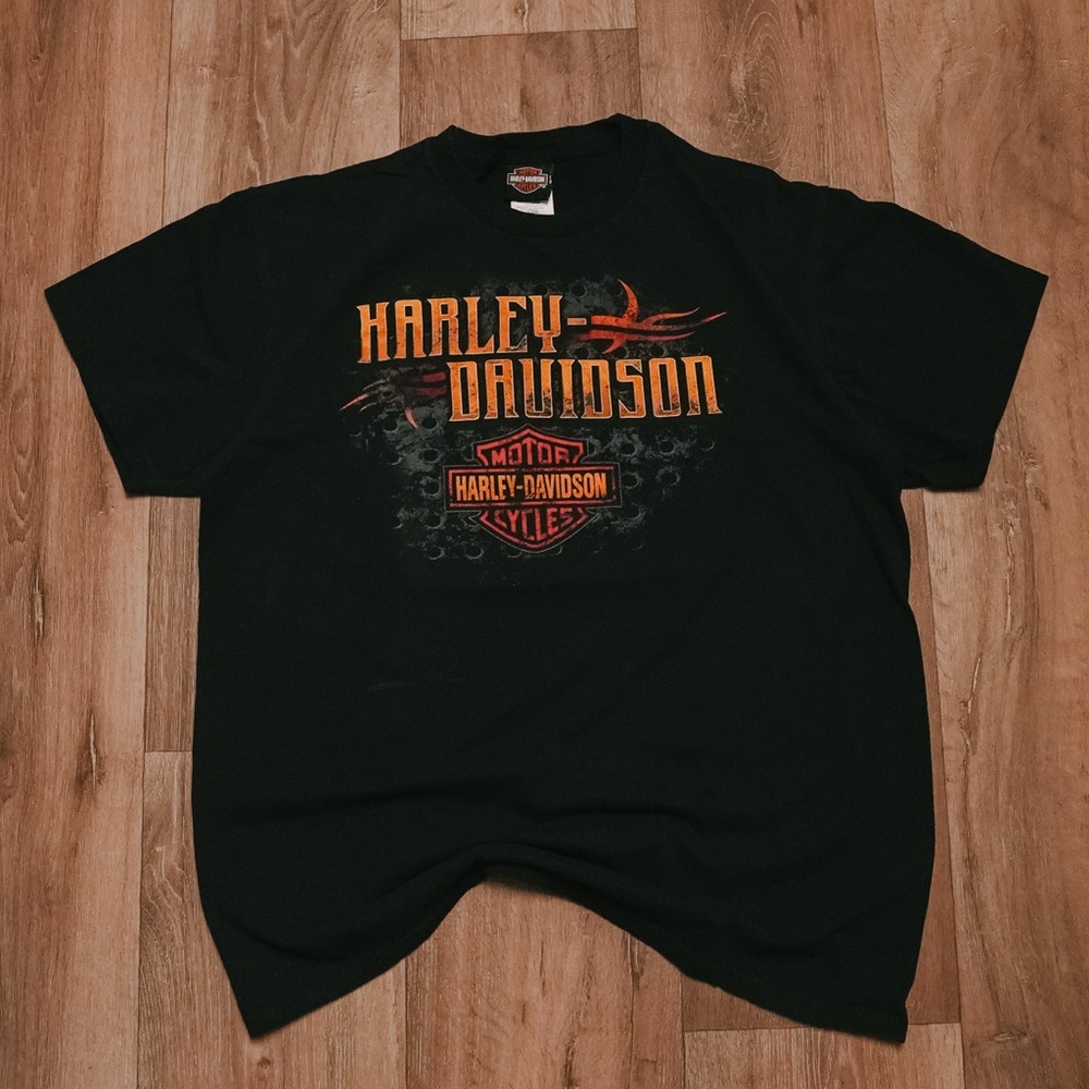 Harley-Davidson Black and Orange Logo Tee